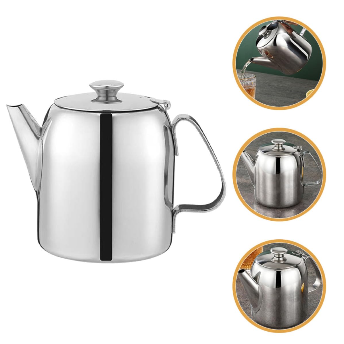 Tetera de Acero Inoxidable 1800ml, Clásica, Simple y Delicada