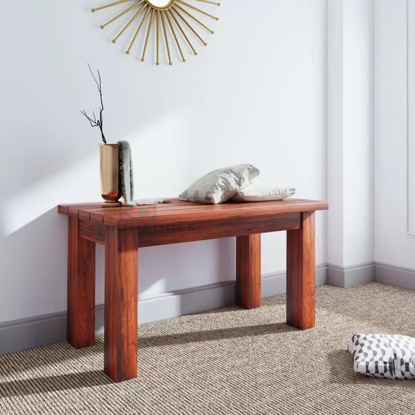 Krafting Kustoms Sheesham Solid Wood Dining Bench for Living Room ...