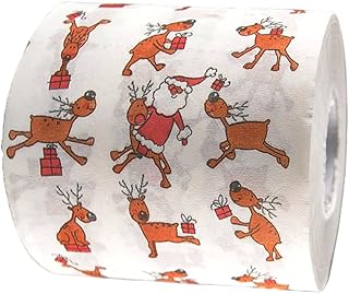 SECFOU Papel Higiênico Em Massa Natal Decoração Do Banheiro Papel Higiênico Doméstico Papel Higiênico Natal Impresso Papel Higiênico Novidade Papel Higiênico Impressão Tecido