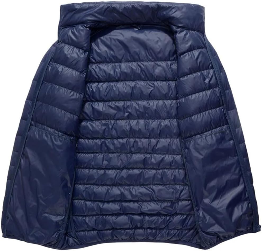 Men Down Jacket Thin Stand Collar Solid Color Simple Autumn Outwear Mens Snow Jacket Windproof Winter Coat