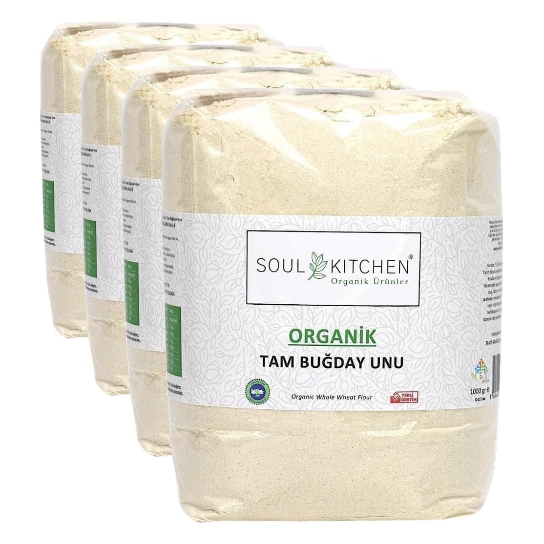 Soul Kitchen Organik Tam Buğday Unu 1000gr (4 paketi)
