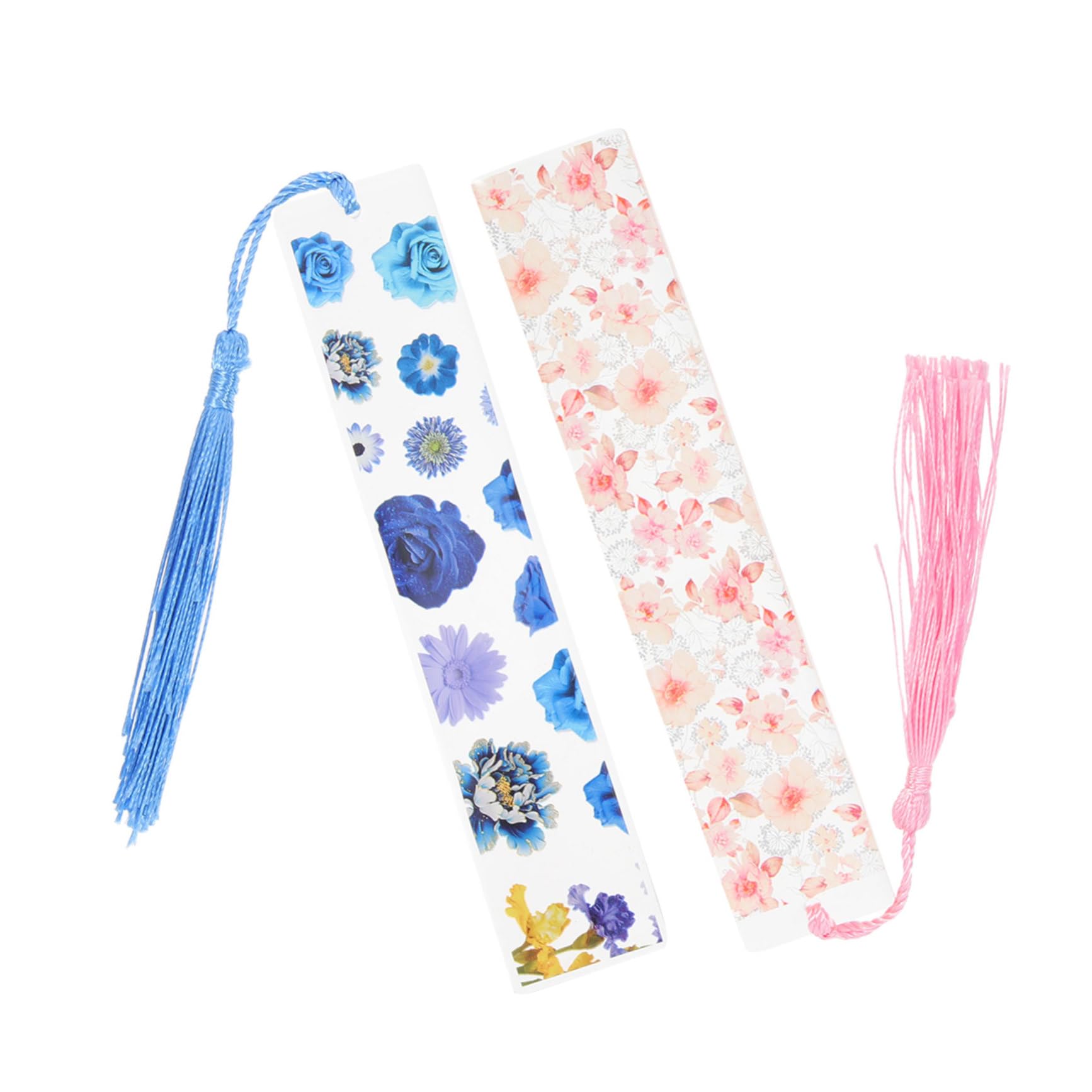 Lurrose 10stücke Getrocknete Blumen Lesezeichen Dekorative -lesezeichen Mit Echten Blumen Design Rosa Und Blau Für Studenten Und Bücherliebhaber