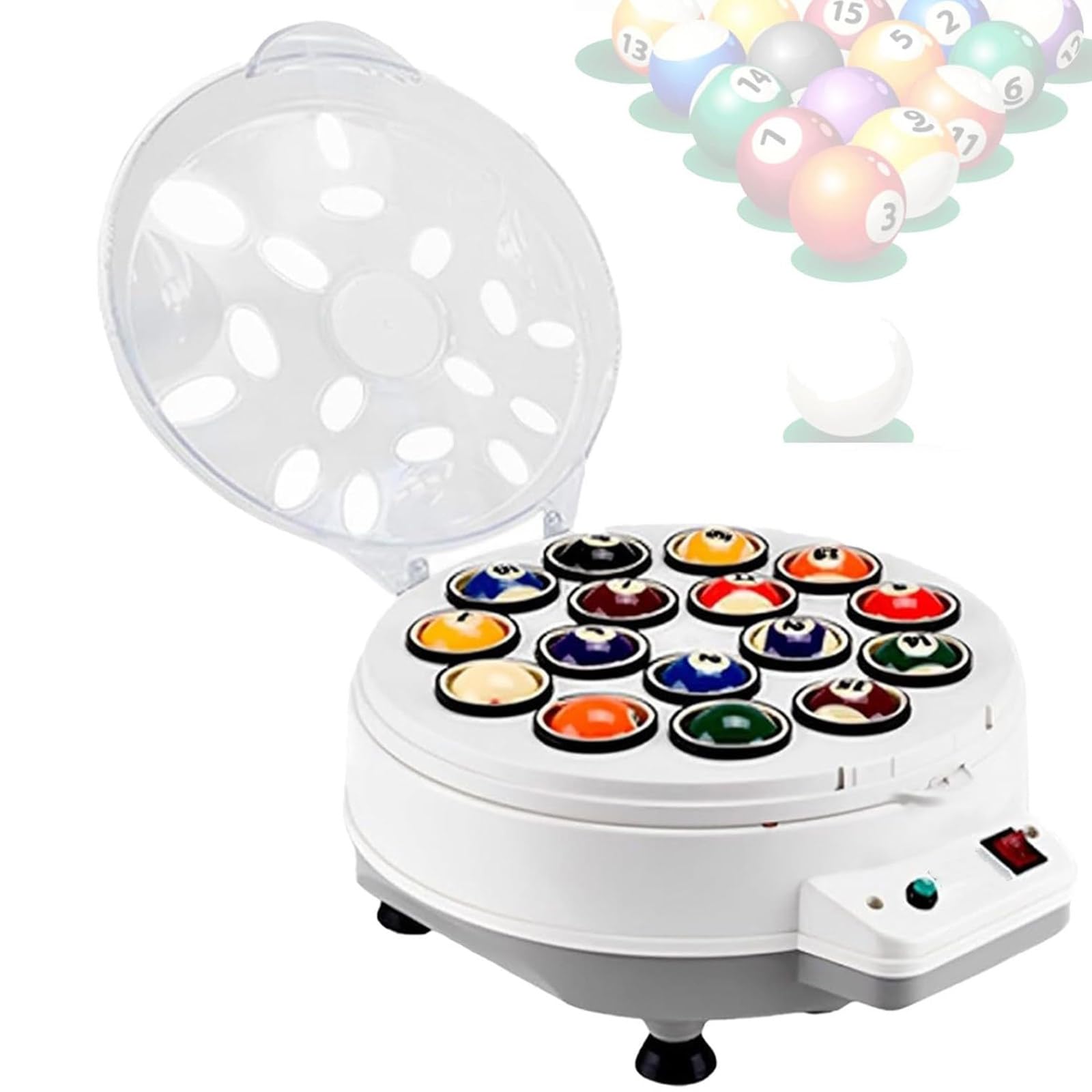 Automatic Billiard Ball Cleaner And Polisher, Pool Ball Polisher Cleaning Machine, Electric Billiard Ball Cleaning Machine, Automatic Cleaning, Quiet Operation, For Snooker And Pool Sets 16balls