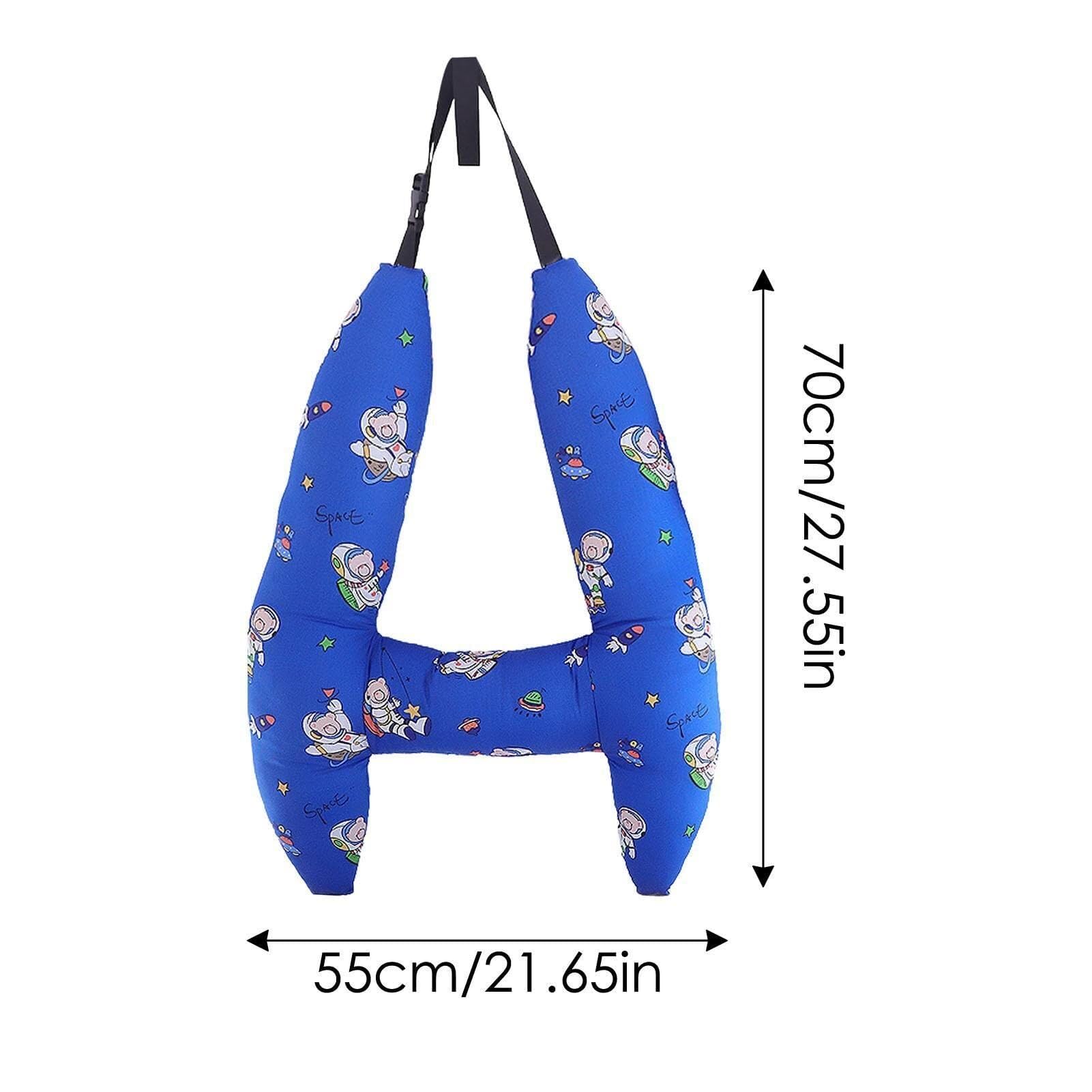 Cuscino da viaggio for auto, cuscino for sedile posteriore in stile H con personaggio dei cartoni animati, comodo poggiatesta for adulti e bambini in movimento(A)