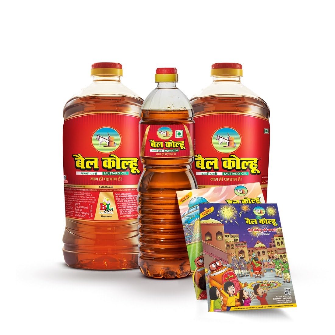 Bail Kolhu Mustard Oil Kachi Ghani Sarso Tel 2L+2L+1L (5L Combo Pack) | High in Omega 3 & 6 | Essential Fatty Acids - Get Free 2 Comics (Paperback) (B0D31NHW3J) Amazon Price History, Amazon Price Tracker