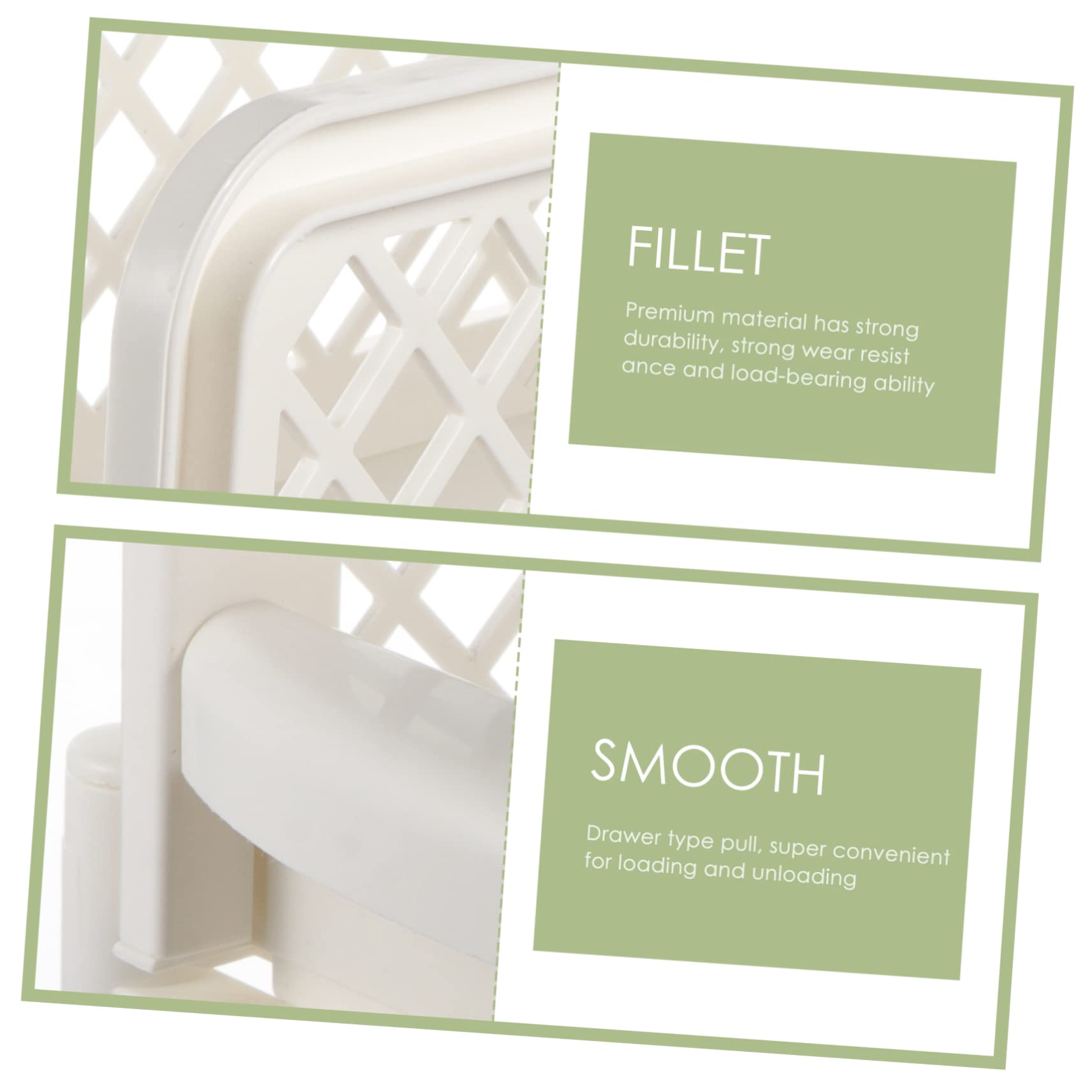 Housoutil Scaffale Portaoggetti Cassetto, Doppio Strato, in Plastico e Acciaio Inossidabile, per Cucina e Dispensa, Bianco