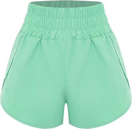 Womens High Waist Workout Shorts Quick-Drying Breathable Activewear for Gym Yoga Outdoor Sports