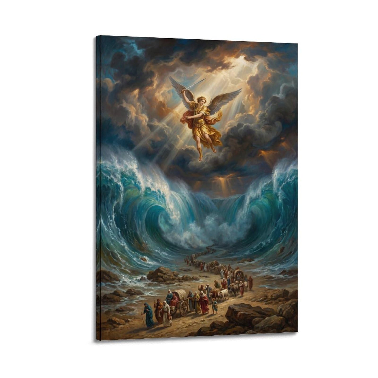 OKNGB Bible Christian Poster St. Michael Archangel Guarding Israelite Decorative Painting Canvas Art Picture 24x36inch(60x90cm)