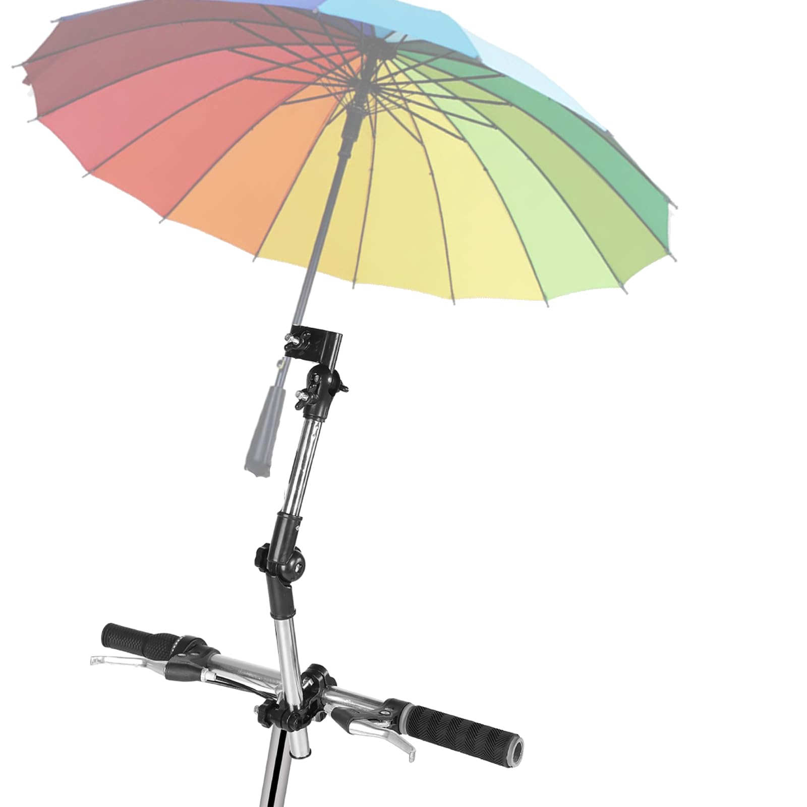 Umbrella Mount Holder, Portable Stainless Steel 360 Adjustable Umbrella Holder for Wheelchair, Baby Stroller, Chair Wheelchair (Black)