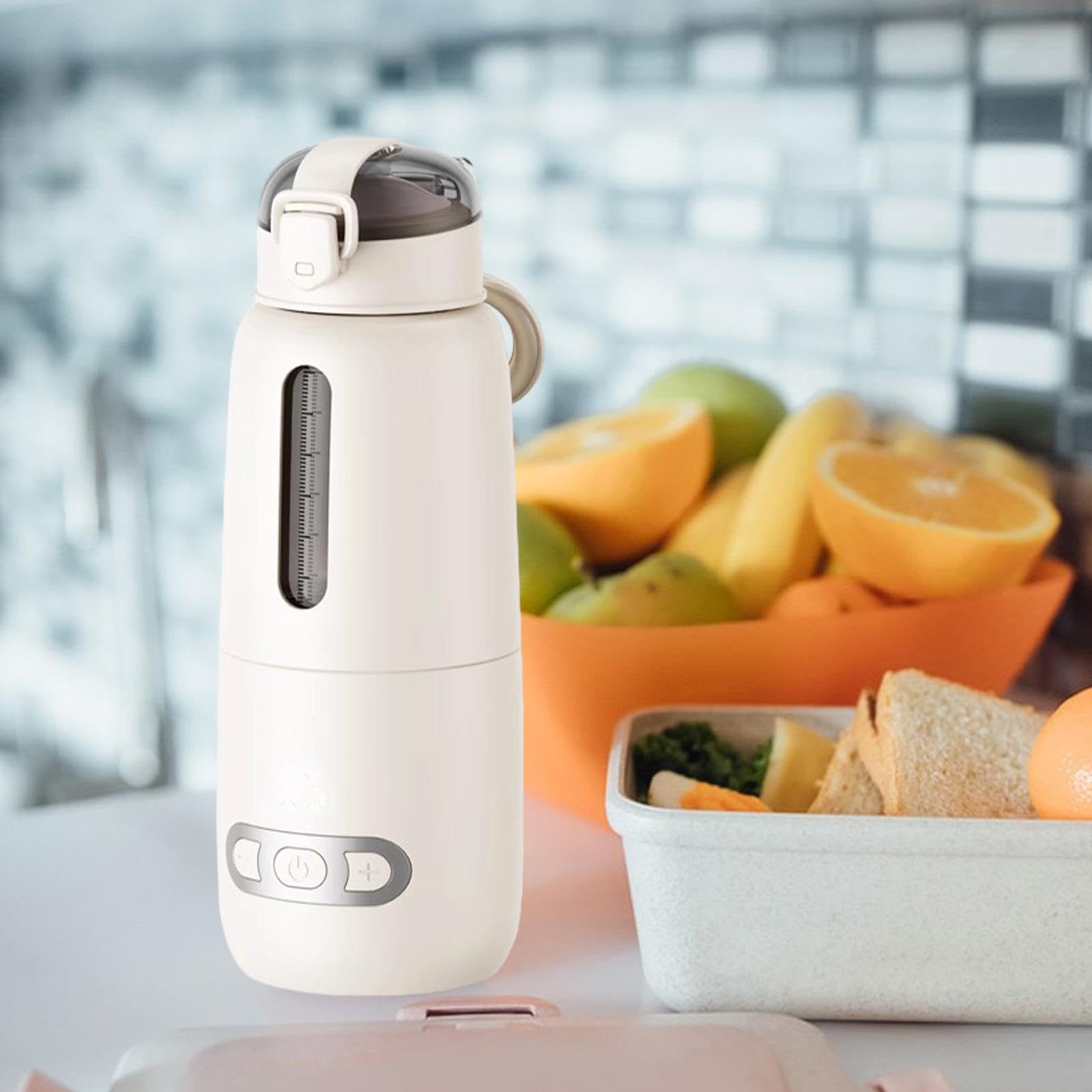 Calentador de Biberones Portátil Recargable con Control Preciso de Temperatura, Hervidor Eléctrico de Calentamiento Rápido, Calentador de Leche, beige 300ml, tal como se describe