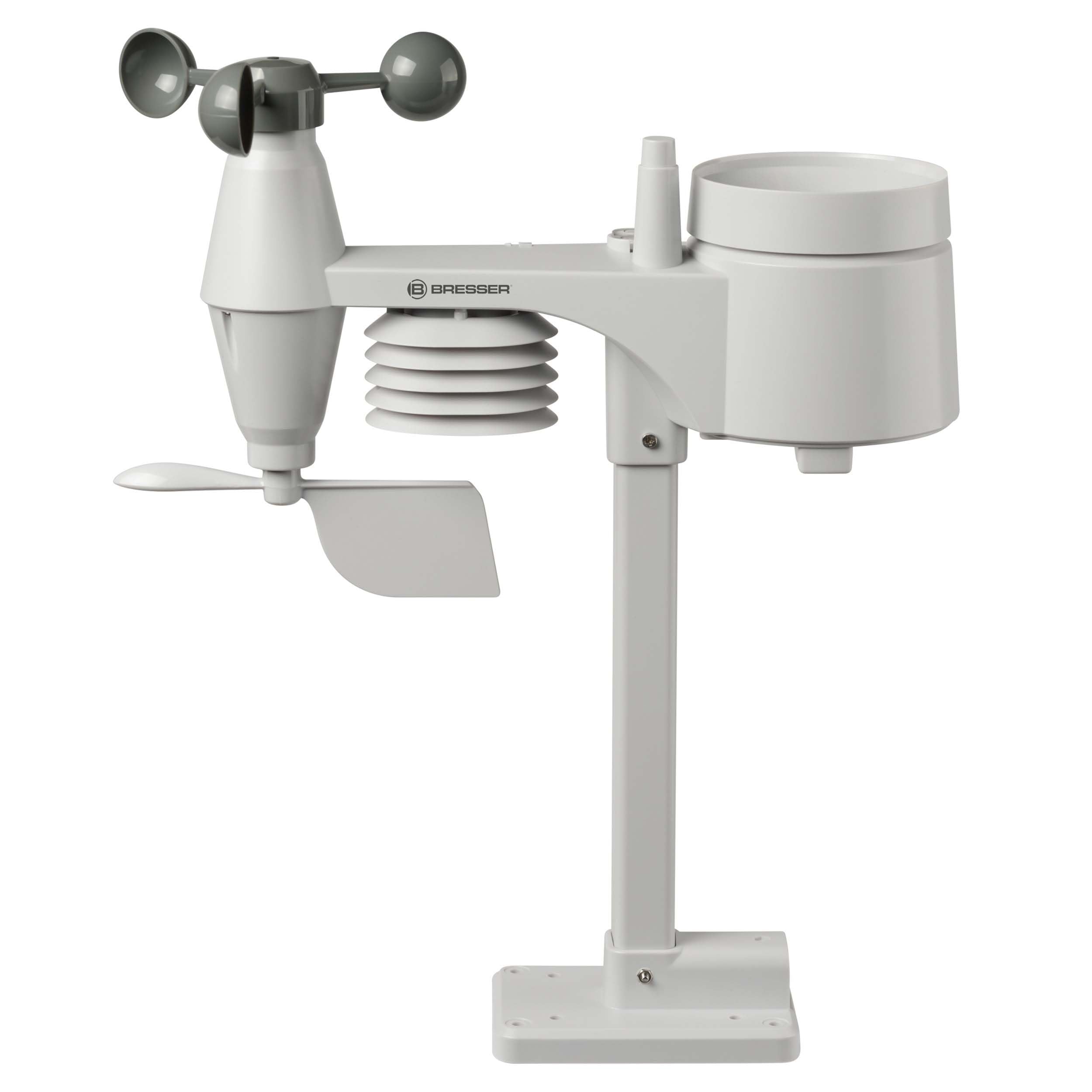 Bresser Wetterstation 5-in-1 Funkwetterstation mit Außensensor, Weiß