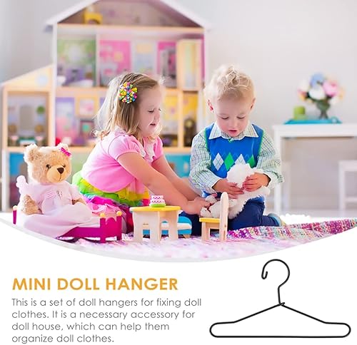 Miniatura 26 de Garment Rack Black Felt Hangers Mini Clothes Hangers 10Pcs Metal Doll Clothes Mini Doll ES Hanger Coat Accessories ES ES