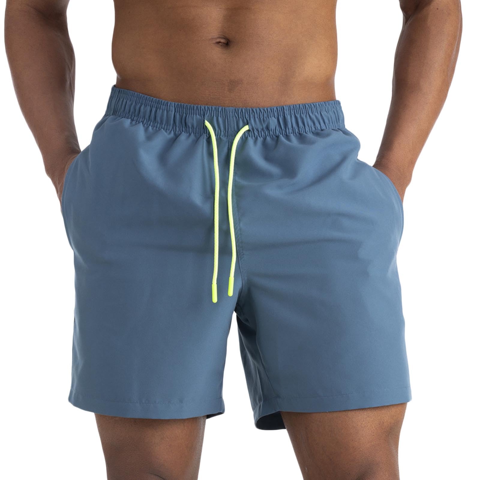 Shorts Herren Sommer Kurze Hosen Schnelltrocknend Laufhose Kurz Casual Fitness Outdoorshorts Arbeitshose Herrenshorts mit Kordelzug Elastische Taille Freizeitshorts Hellblau XL