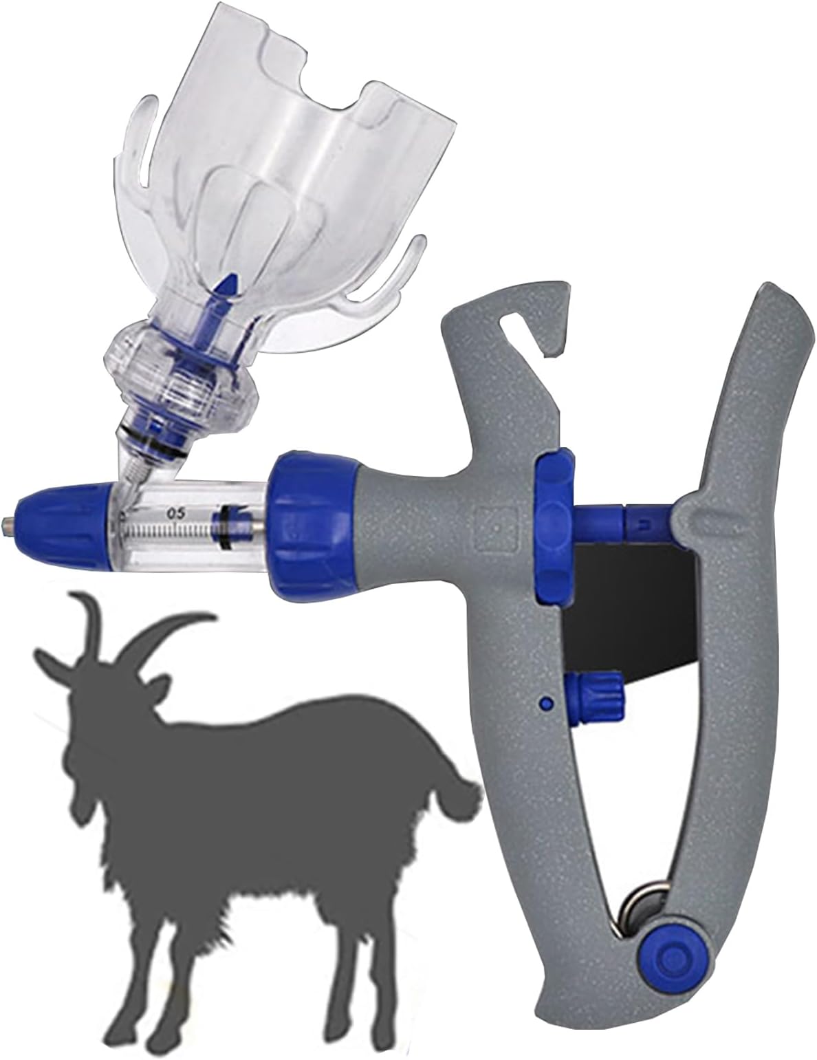 1/2ml Veterinary Continuous Syringe, Adjustable Continuous Syringe, Fixed Dose Continuous Dispenser Precision Syringe Pump, for Pigs, Cattle, Sheep, Chickens, Ducks, and Geese(Size:2ML)