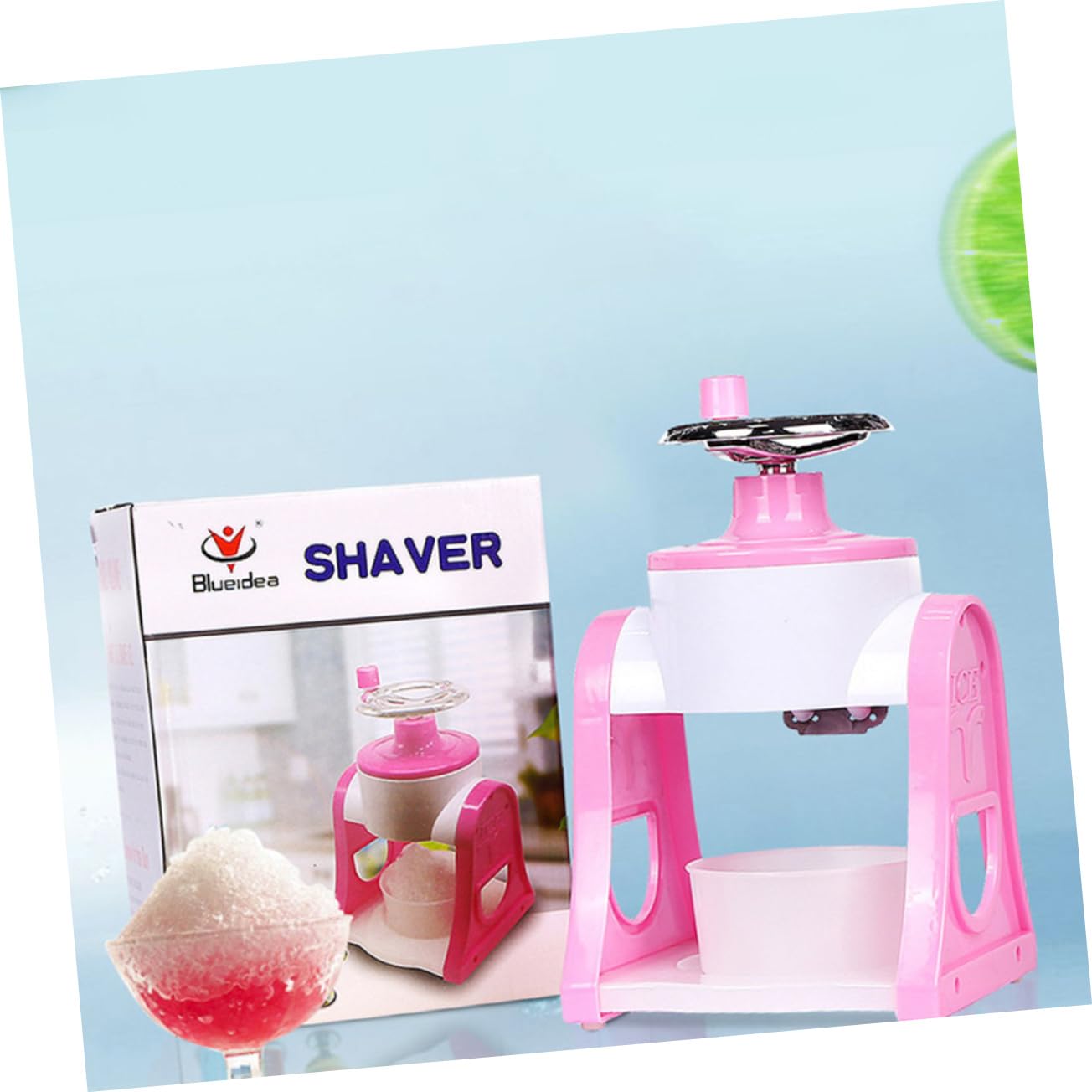 Angoily Máquina Manual para Granizados y Hielo Raspado para Casa, Manivela, de Abs y Acero Inoxidable, Adecuado para Postres Caseros