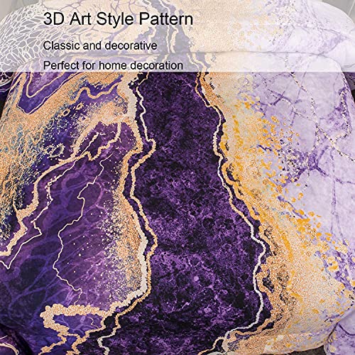 Bdailka Purple Comforter Set Queen - Tie Dye Comforter Sets, Marble Watercolor Pattern Bedding Comforter Set With 2 Pillow Covers #TOP4