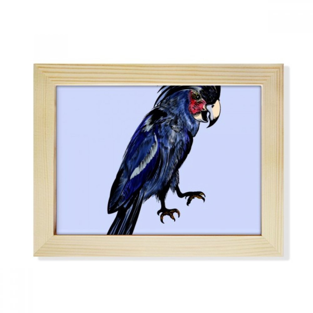 Marco de fotos de madera 6x8 con cuadro de loro azul profundo