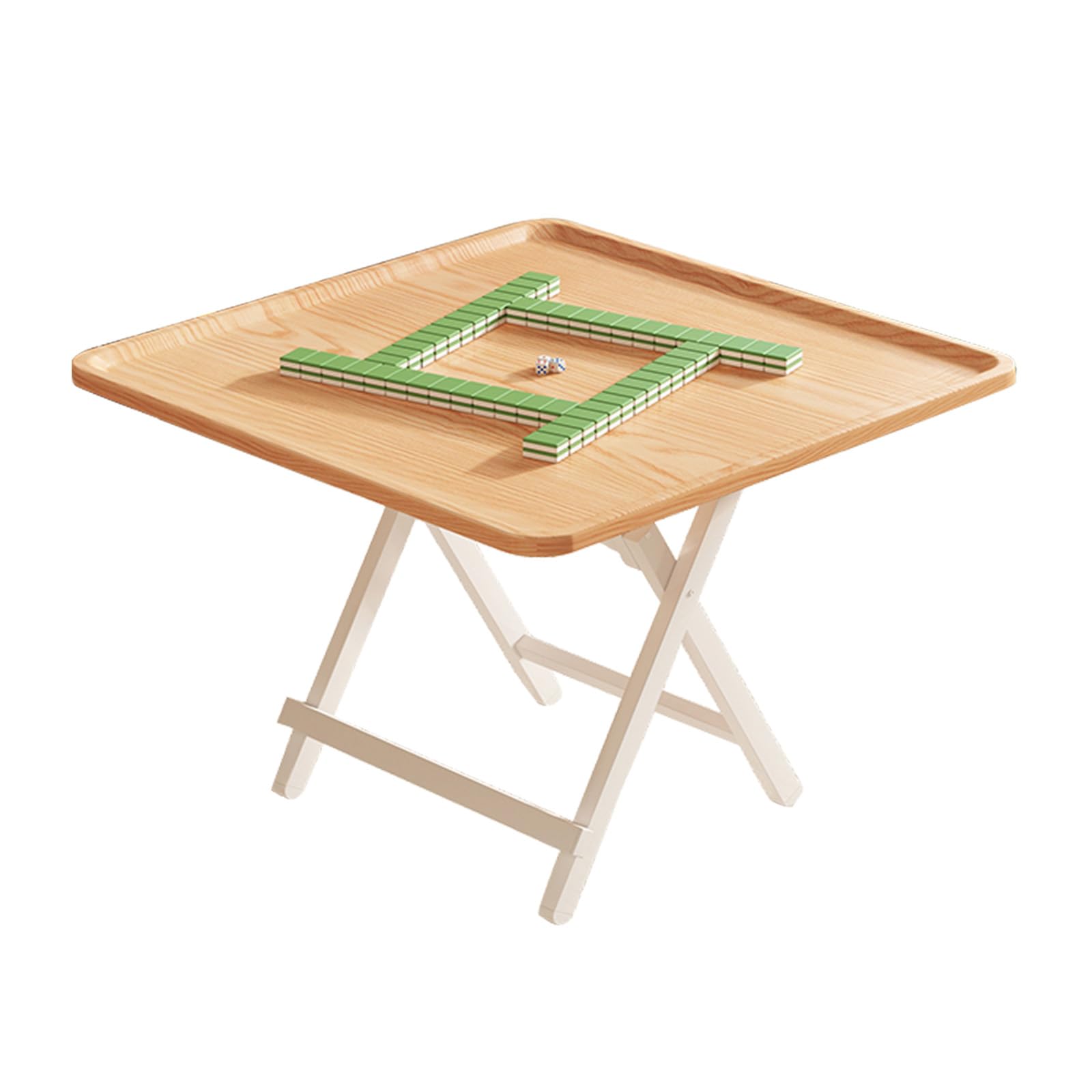 Mescxty B Folding Mahjong Table,31" Foldable Table With Collapsible Legs,Portable Majong For Mahjong,Domino,Poker,Card Game(Size:23.6 * 23.6 21.6In,Color:b)