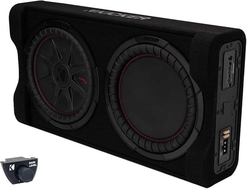 51PTRTP12 - Caja de subwoofer cargada con disparo apagado TRTP de 12" y 500 vatios | Amplificador incorporado de 500 vatios, graves profundos para automóvil desde un tamaño compacto, no se necesita un amplificador separado, actualización del sistema enchufable