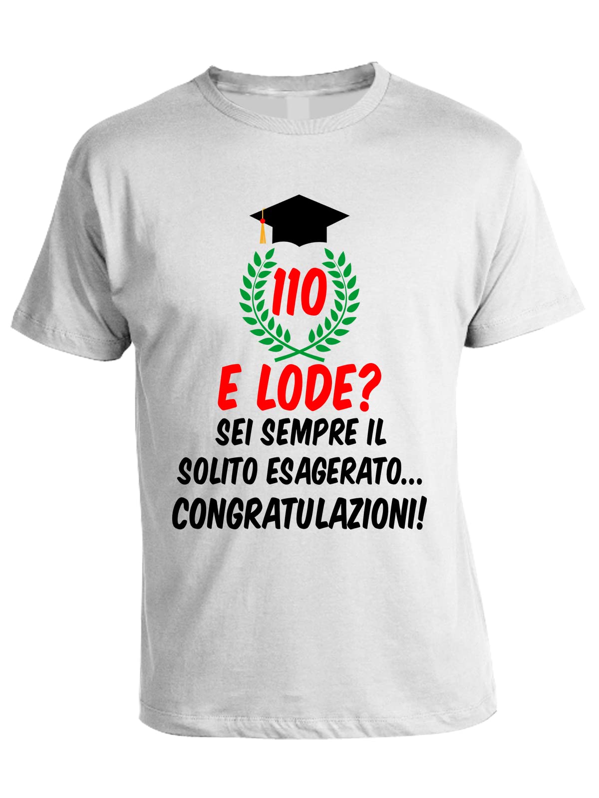T-shirt de remise de diplôme avec inscription « Ho Sempre Pensato di Essere Grande Office L'Ho » - Gadget pour fête de diplôme - Blanc - Large