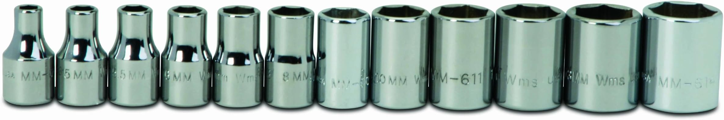 WilliamsMSM-12HRC 12-Piece 1/4-Inch Drive Metric Shallow 6 Point Socket Set
