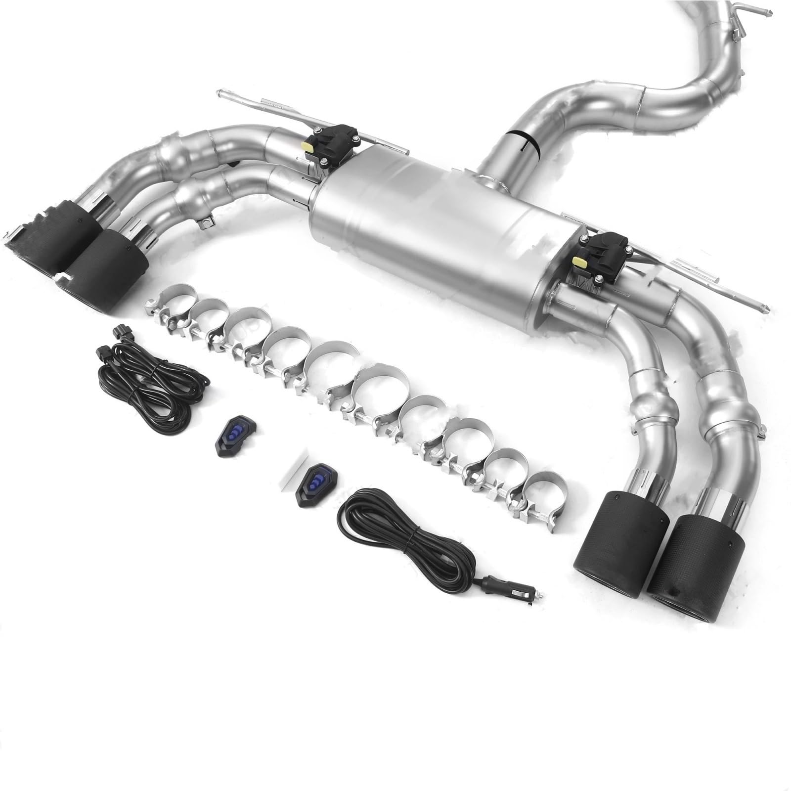 Katalizator katalizator Zestawu sterownika zaworu Pasuje do Audi S3 2.0T końcówki tłumika wysokowydajny układ wydechowy Catback katalizator akcesoria(Stainless steel kit)