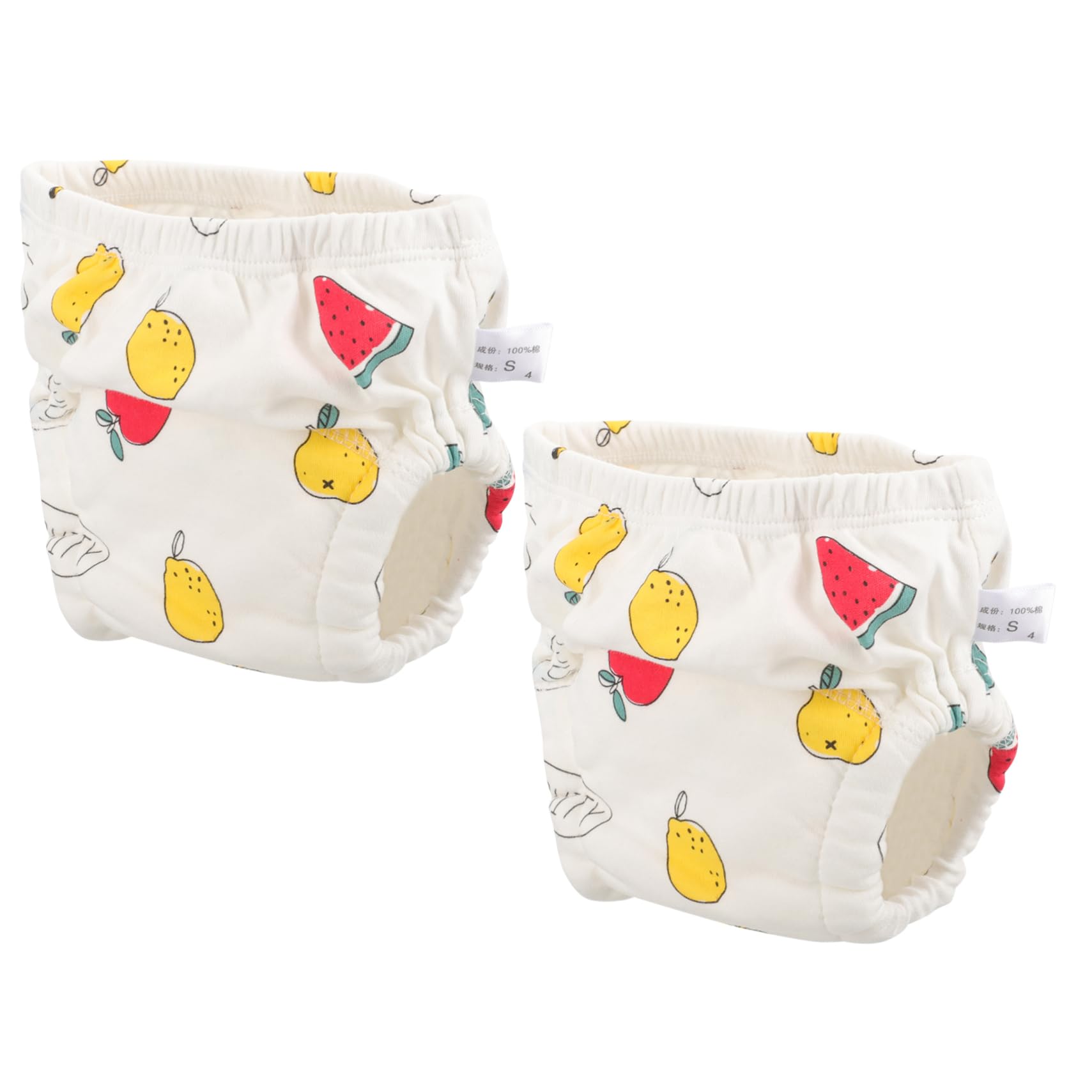 COLLBATH Reusable Baby Diaper Pants 2pcs Washable Cotton Training Pants Leak-Proof Design for Newborns