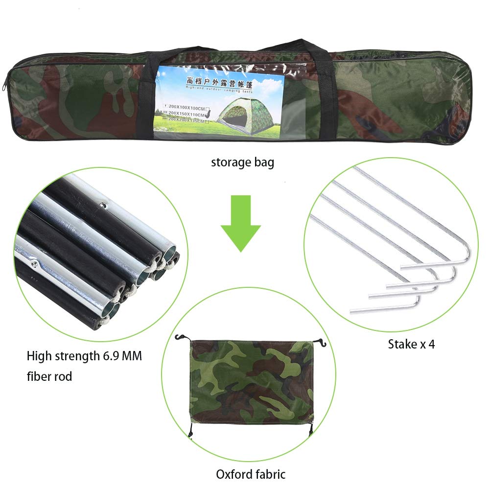 Tente, Protection Anti-UV Camouflage Extérieur MAGT Imperméable for 2 Personnes avec Tente D'aération Et Housse De Camping for La Randonnée