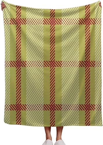 Miniatura 1 de Thin Blanket Light Green Plaid Cobijas para El Frio Coquette Room Decor 40inch X 60inch