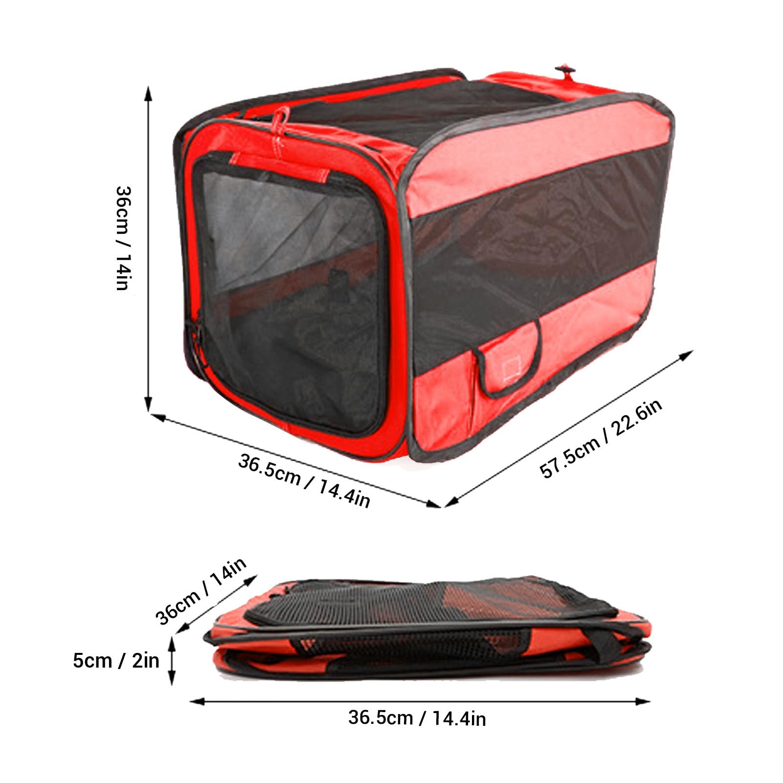 Cosiki Składany Transporter dla Zwierząt, Składany Transporter dla Psa, Rozkładany Kota, 22,6 X 14,4 X 14 Cali, Zatwierdzony Przez Linie Lotnicze Kotów i Psów, z Dolnym Pasem Bezpieczeństwa i