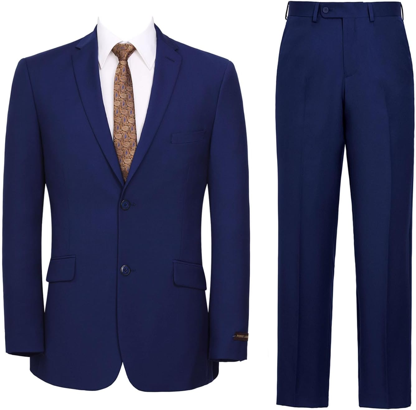 Men's 2 Piece Slim Fit Suit Elegant Two Button Blazer & Pant Set for Business or Wedding
