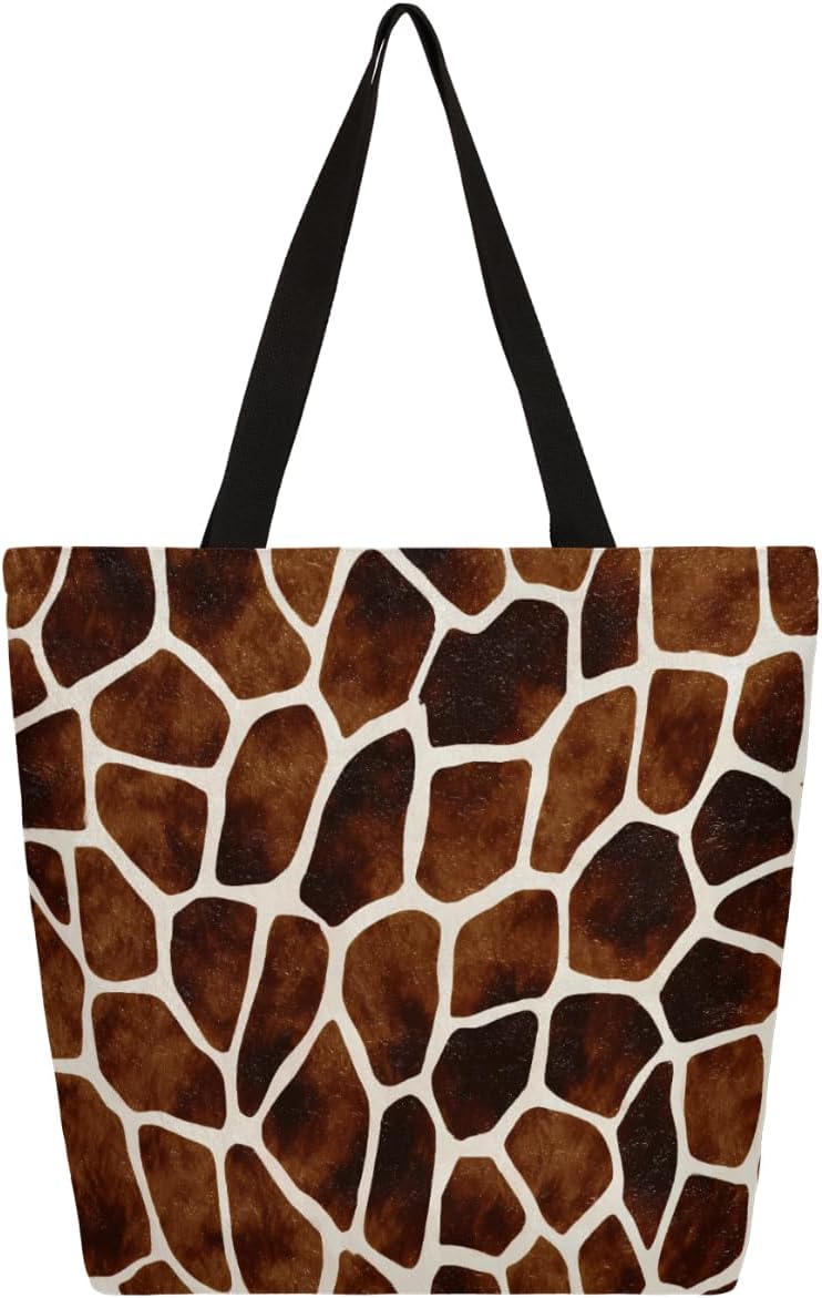 AUUXVA Canvas Tote Bags Large Canvas Handbag Purse Shoulder Shopping Bag with Zipper Pouch