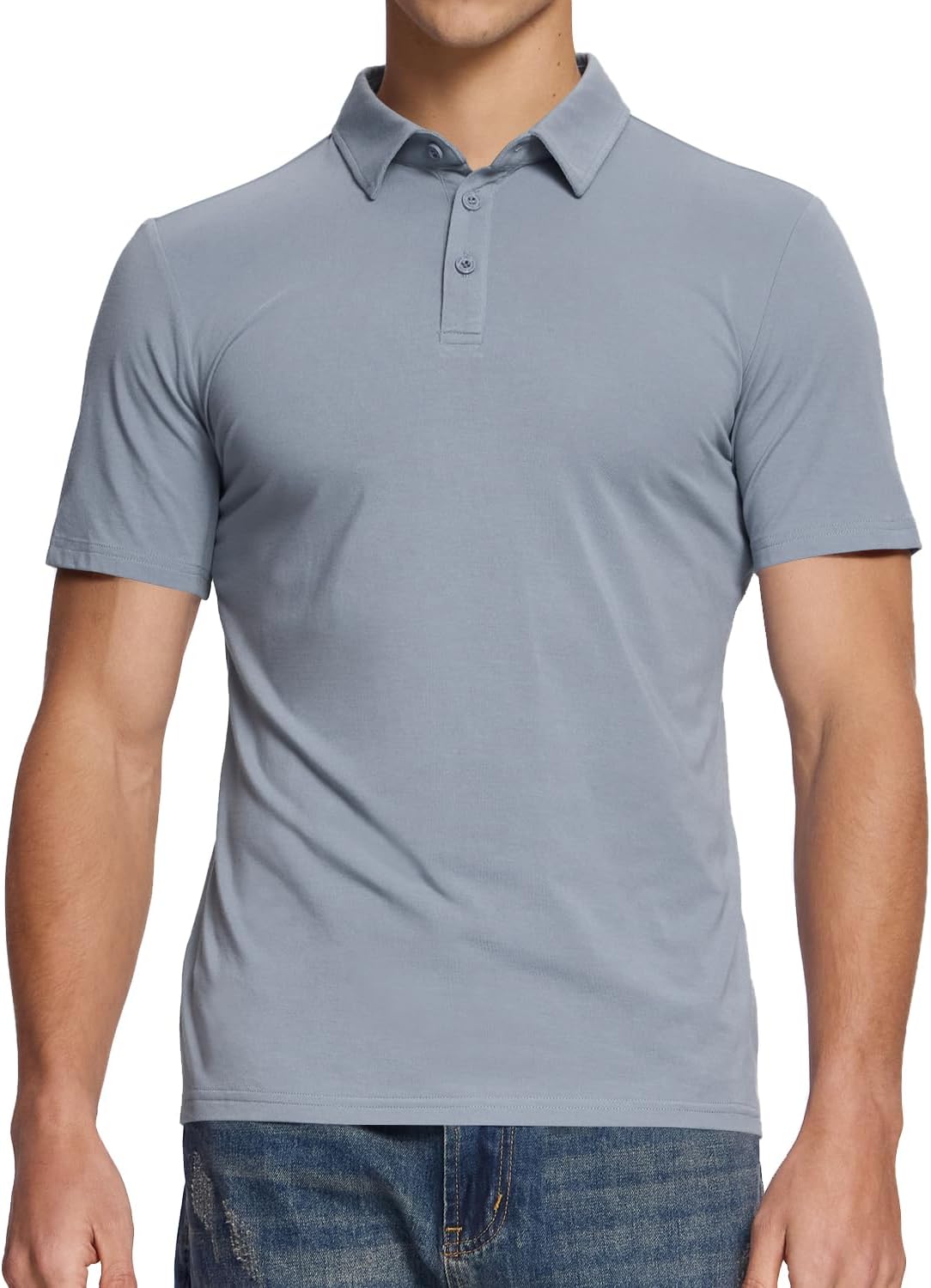 BAMBOO COOL Men's Polo Shirts Slim Fit Moisture Wicking Golf Shirts Performance Short Sleeve for Men