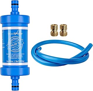 Befüll-Filter BF08 - Trinkwasser geeignet - im deutschen Labor geprüft - Bakterien, Kalk, Keime, Legionellen zurückhalten (bluuwater Befüll-Filter BF08 mit GEKA Anschlüssen)