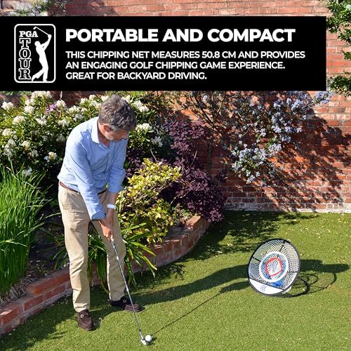 PGA TOUR Perfect Touch Chipping Net - 3 Ring Net for Wedge Practice, Ideal for Garden, Perfect Golf Gifts for Enthusiasts, 50.8 cm, Black - Image 5