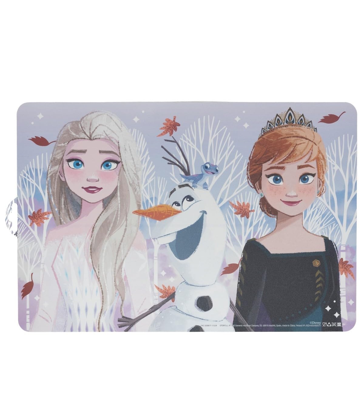 Frozen Kids Placemat – Autumn Leaves Disney Frozen Table Mat for Children – Non-Slip Easy Clean Dining Table Protector for Kids Meals, Cartoon Food Mat for Home & School (4+ Years)
