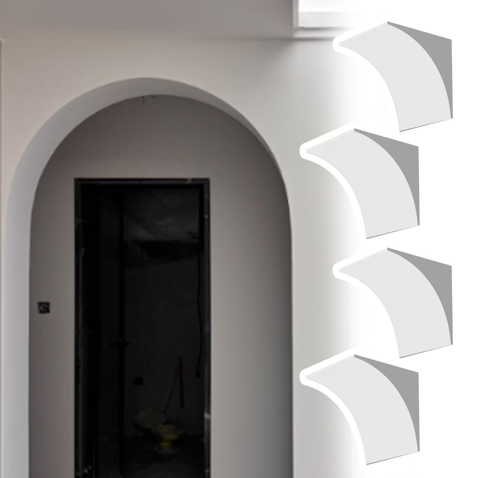 Kit d'encadrement de porte en mousse : garnitures d'ouvertures et angles d'arche