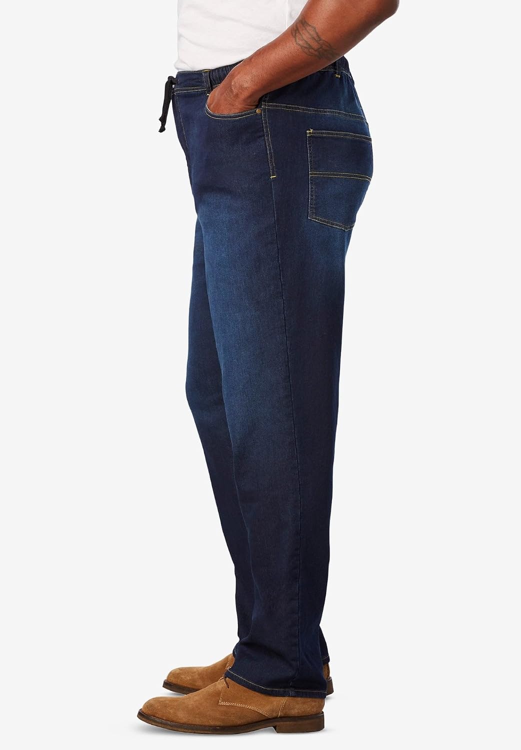KingSize Men's Big & Tall 5-Pocket Relaxed Fit Denim Look Sweatpants