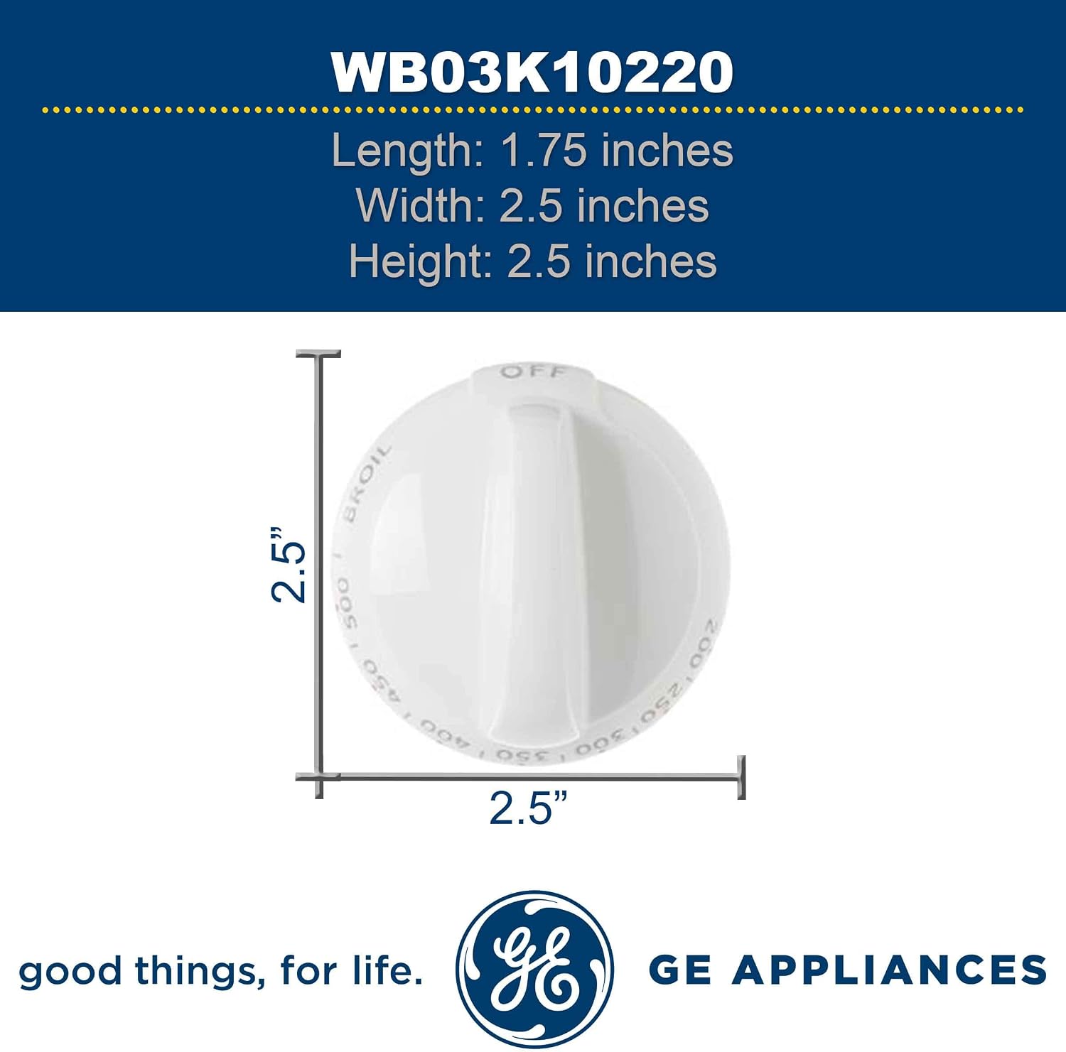GE General Electric WB03K10220 Range/Stove/Oven Thermostat Knob