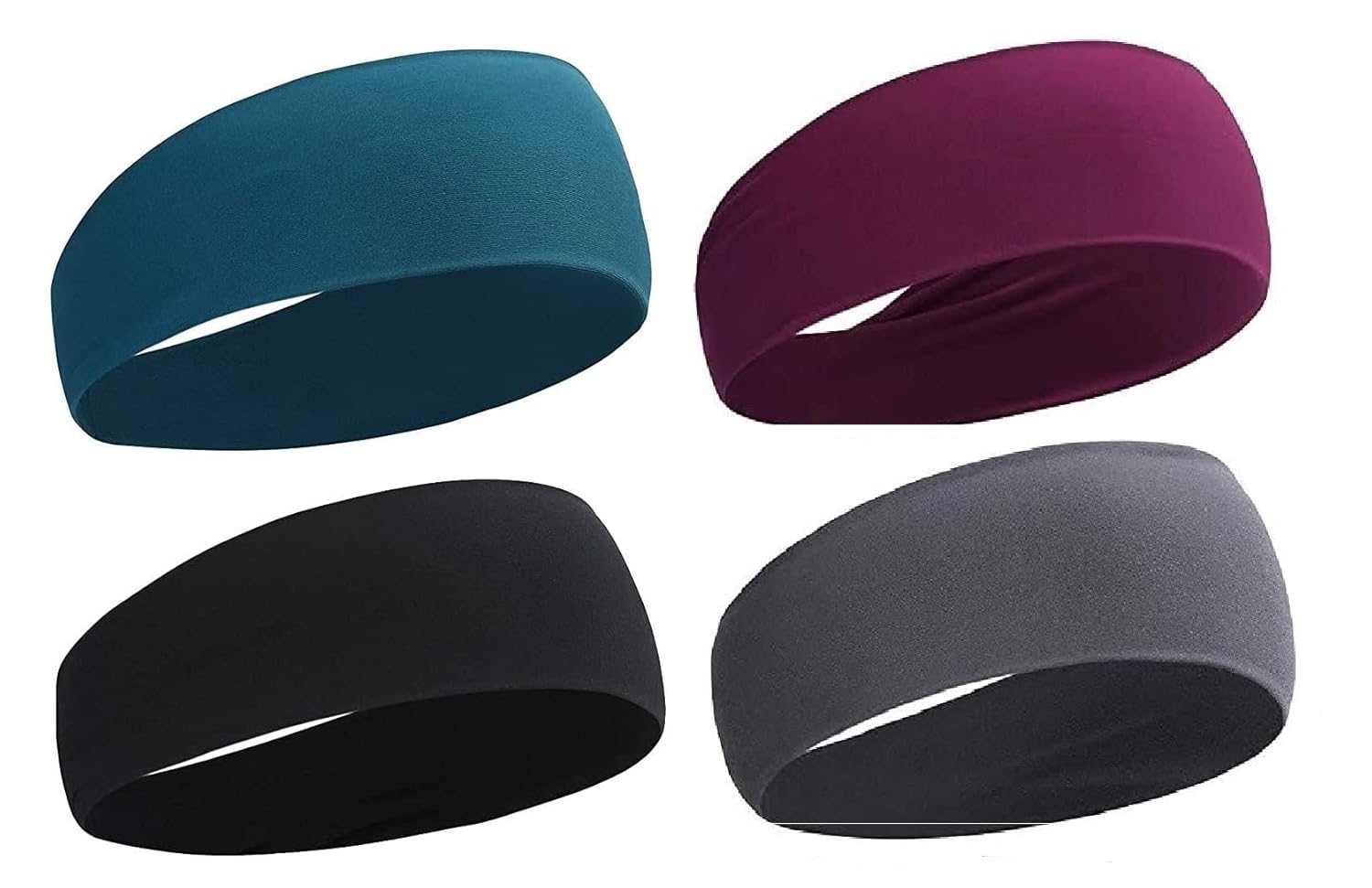 PAROPKAR Sports Headbands for Men and Women (4 Pack) Lightweight