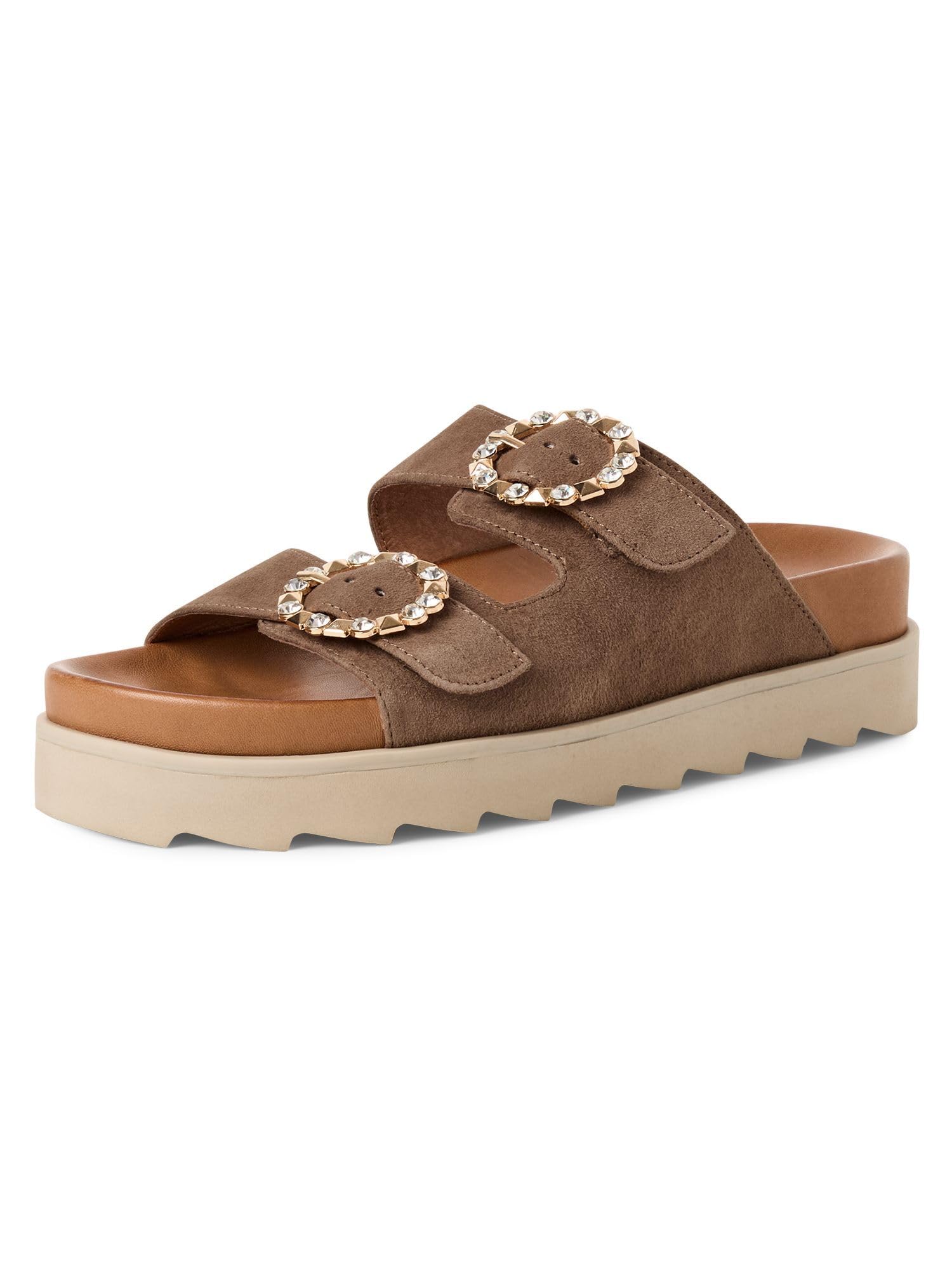 Tamaris Women's Taupe Suede Maui Sandals Colour: : Size 8
