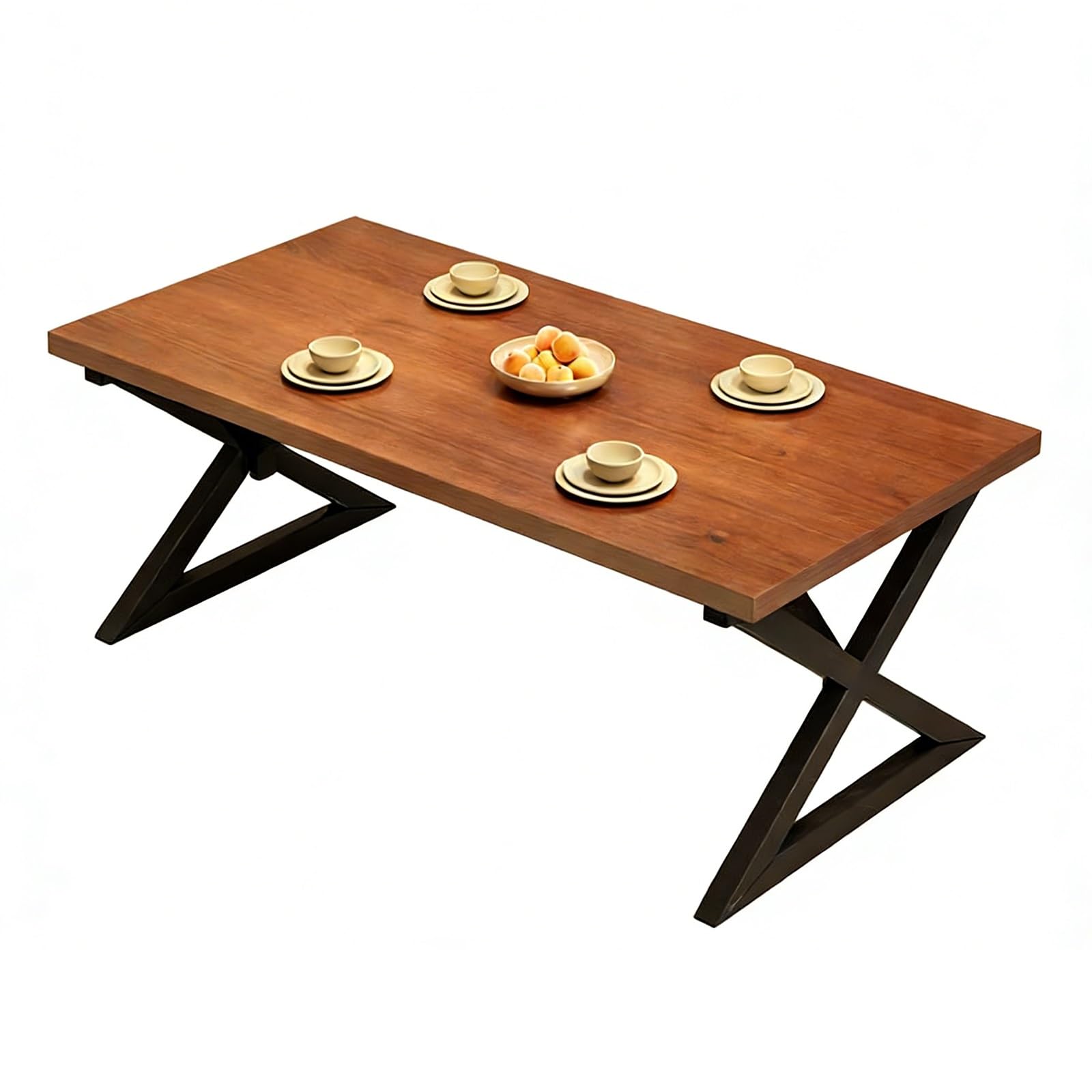 Tavolo da Pranzo in Legno, Grande Tavolo Rettangolare in Legno Massello, Tavolo da Cucina in Stile Rustico con Gambe Robuste(47.3 * 23.6 * 29.5in)