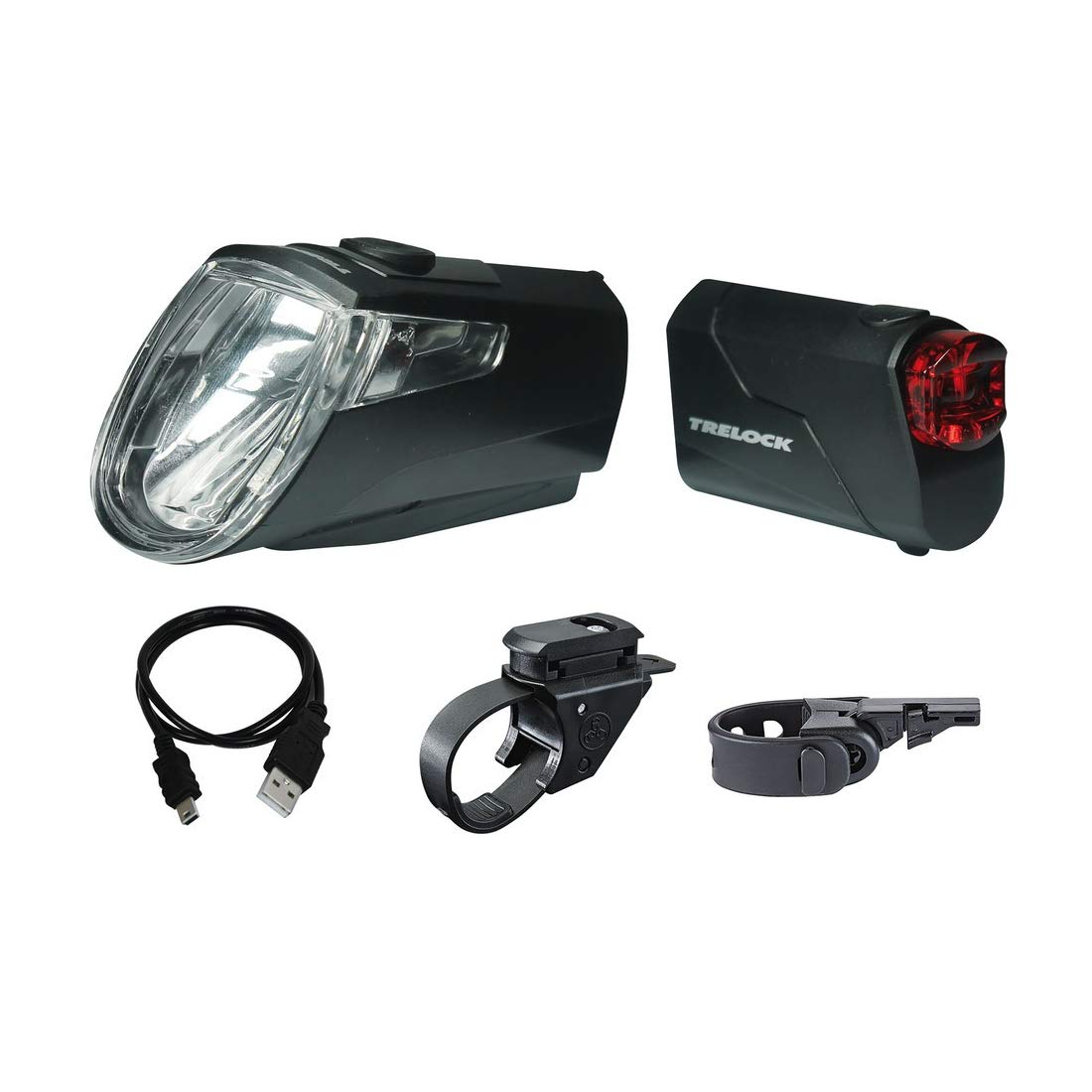 TRELOCK Fahrradlicht Set LS 360 I-GO Eco + LS 720 Reego – 25 Lux – USB Aufladbar – 35 m Sichtweite – StVZO zugelassen Sport & Freizeit
