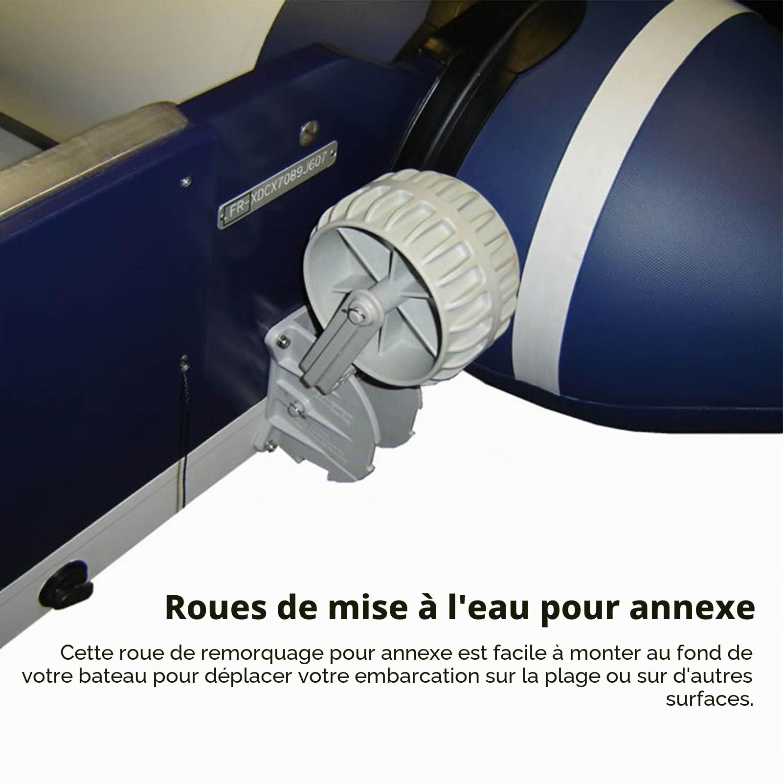 1 Paire de Roues de Canot Pneumatique en Nylon, Roue de Mise à L'eau pour Tableau Arrière de Bateau, Roues de Remorquage pour Bateau Gonflable, Roue de Mise à L'eau Facile à