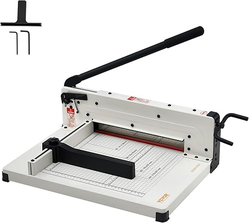 Miniatura 9 de VEVOR Cortador de papel resistente, cortador de papel de guillotina comercial industrial de 12 pulgadas para papel A4, capacidad de 400 hojas,