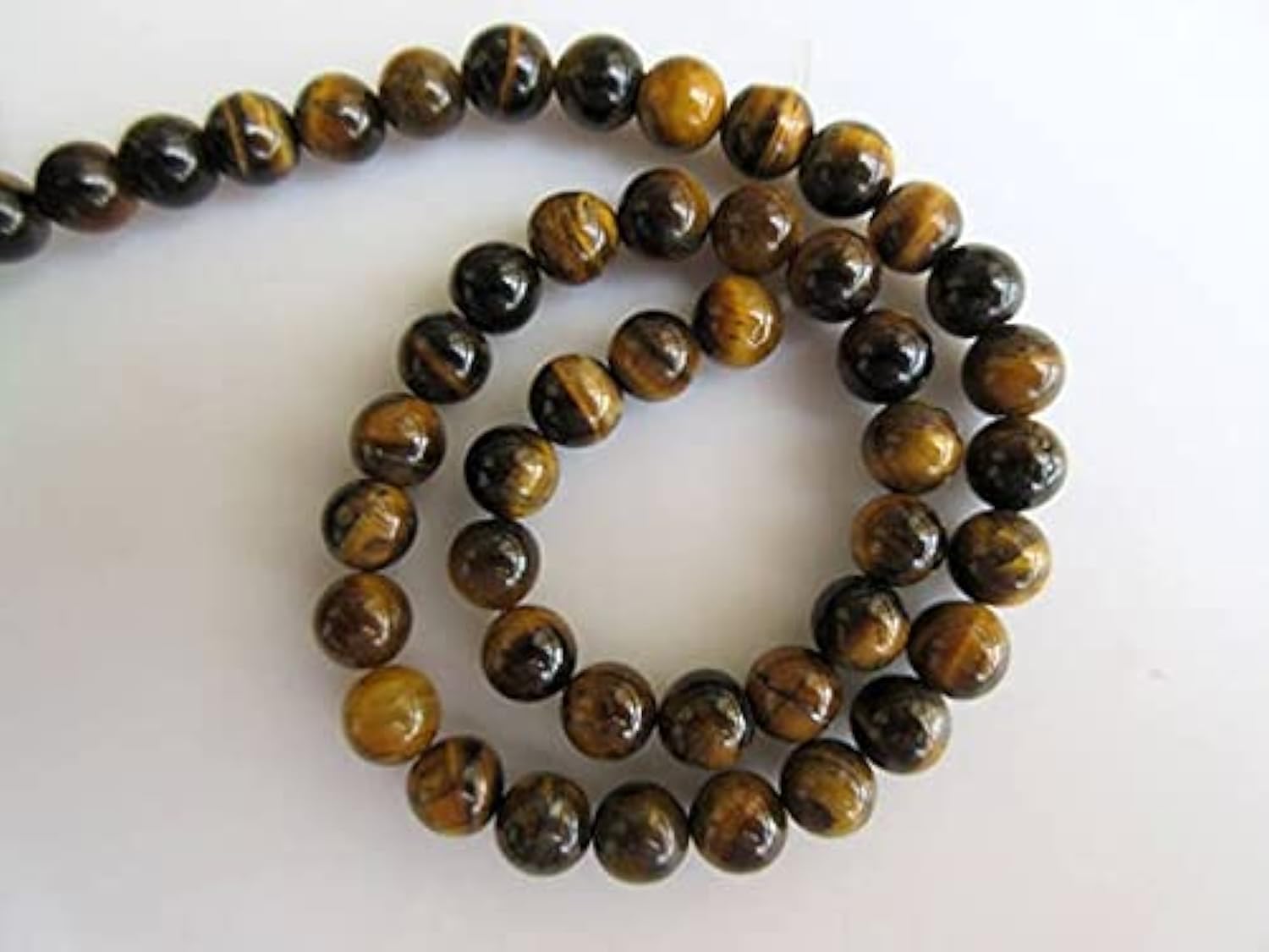 Perles oeil de tigre 8mm pierre naturelle perles rondes lisses fil 15 pouces pour loisirs créatifs