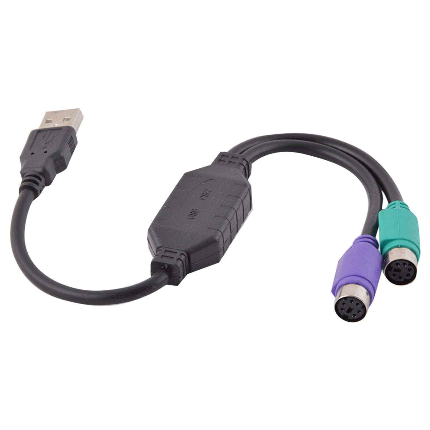 VIAXOS Usb To Ps2 Converter/Adapter,Usb Type A Male To Dual Ps/2 Female For Keyboard Mouse