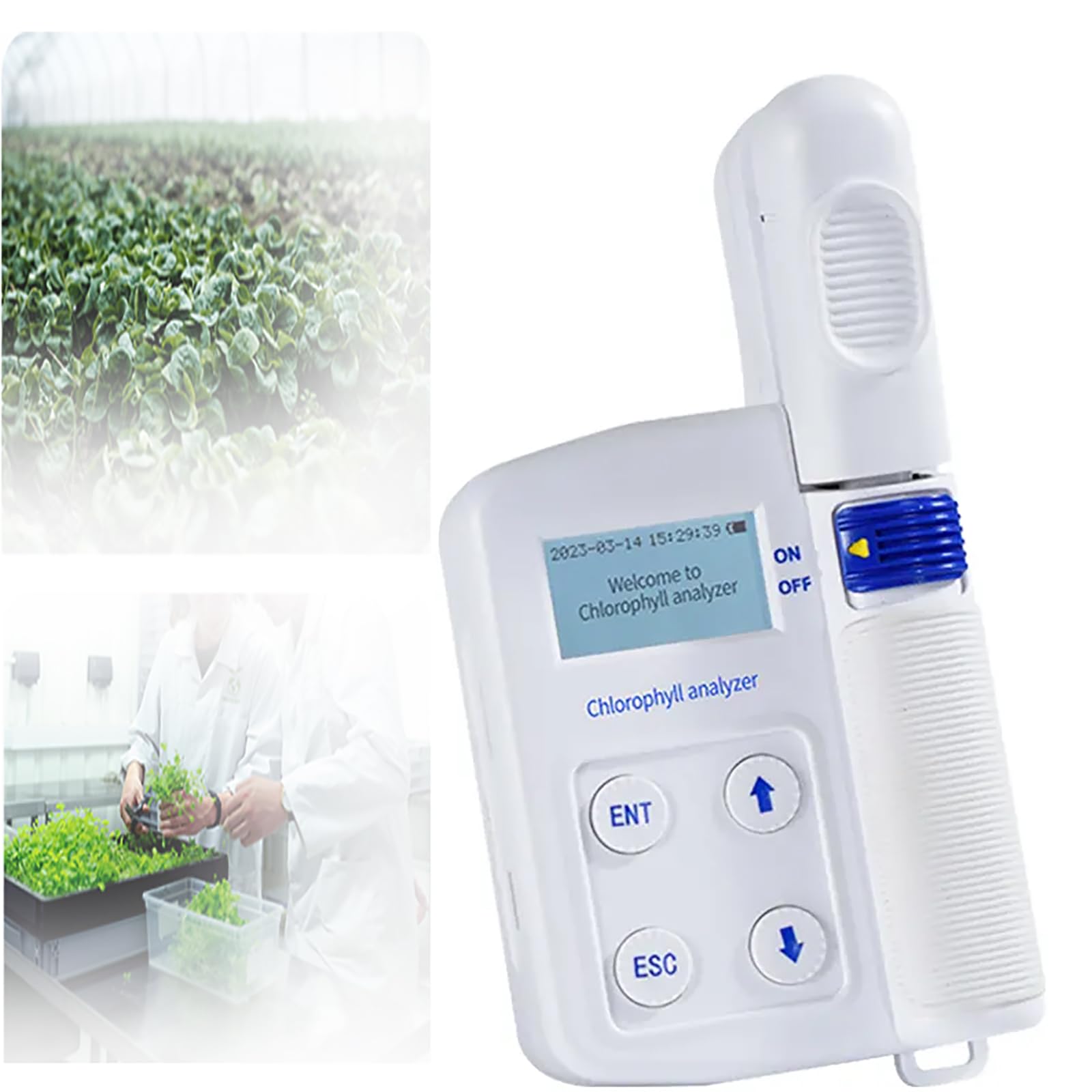 STMKB Chlorophyll Meter Machine, 16GB Chlorophyll Content Meter, 0.0-99.9 SPAD High Precision, Leaf Temperature and Nitrogen Content, 0.8s Fast Measure, for Lab Research Center Plant Researcher