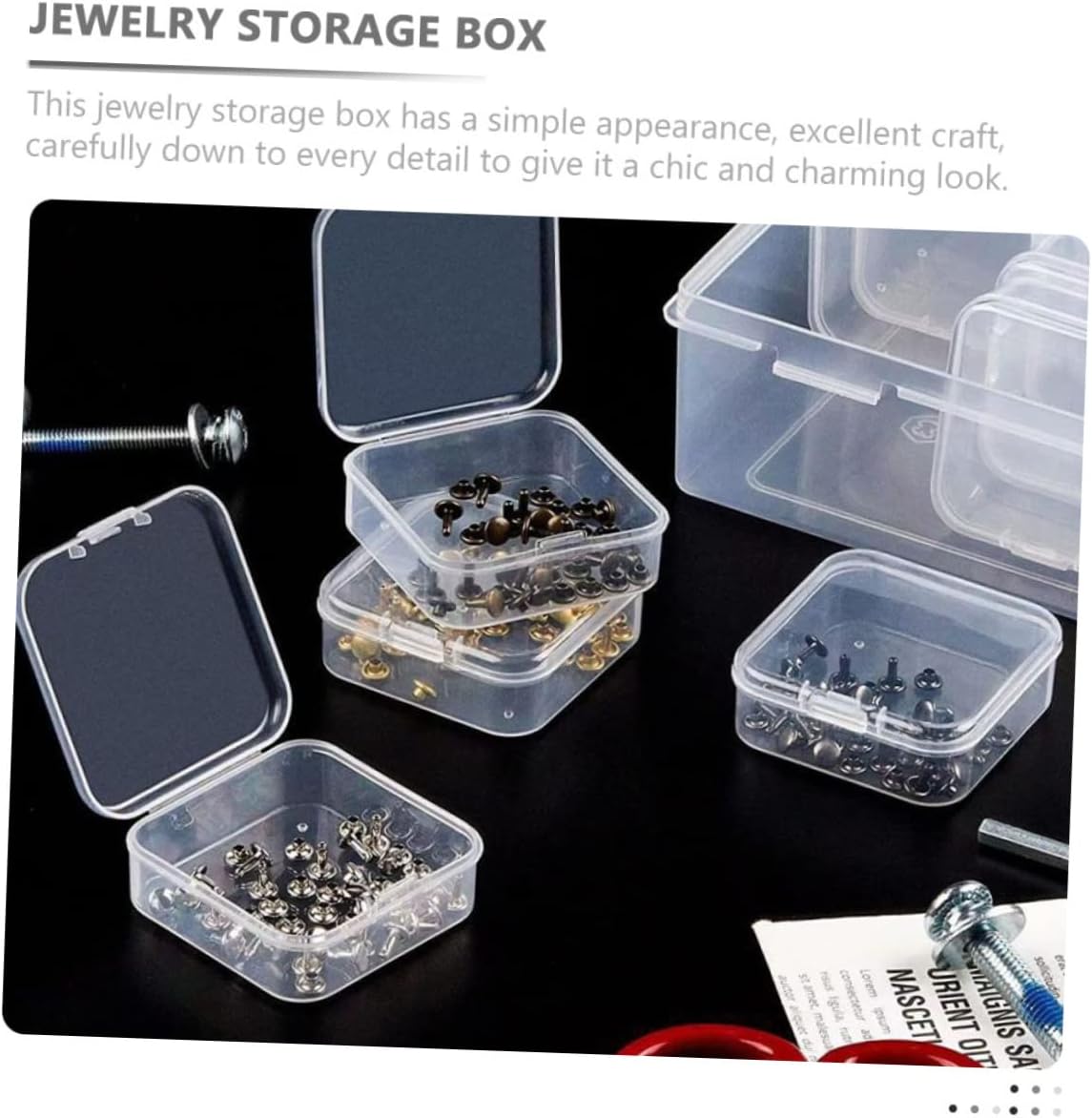 STOBOK 1set Jewelry Storage Case Dividers for Earrings Necklaces and Beads Compact Organizer for Craft Supplies Dust Prevention and Easy Storage