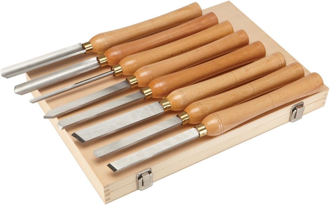 Chisel Set 8 Piece High Speed Steel Wood Lathe